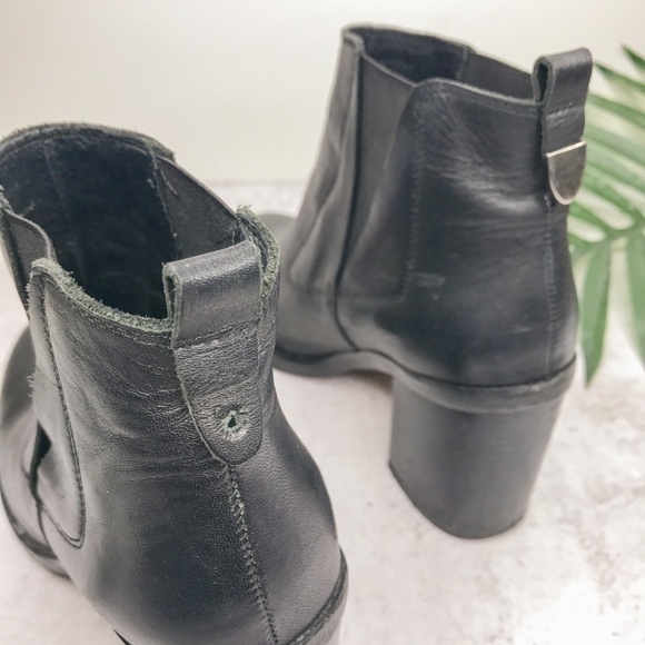 OFFICE London Black Heeled Ankle Booties Size 37 - Picture 7 of 8